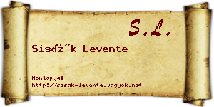 Sisák Levente névjegykártya