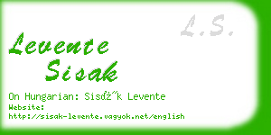 levente sisak business card